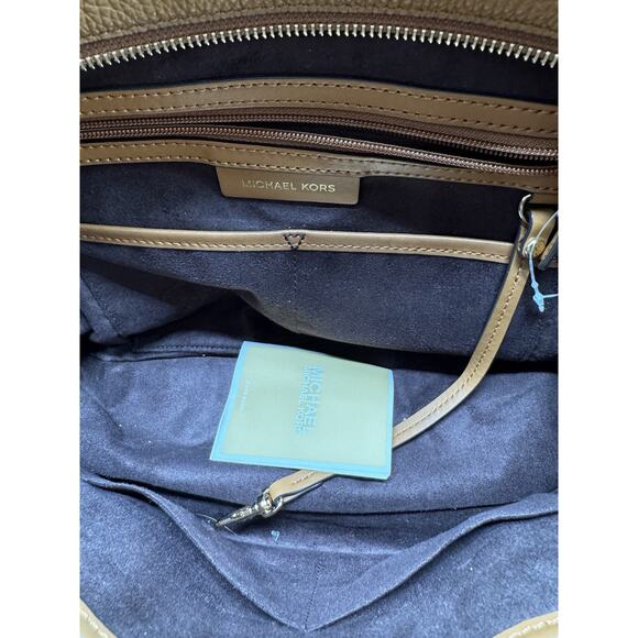 Michael Kors Python Embossed Satchel Bag Leather Acorn NWT Brown Office Tote - Picture 9 of 16